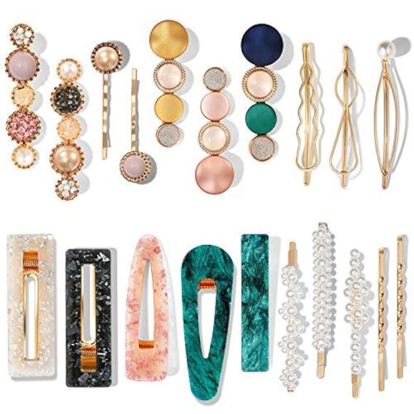 Accessories - Versatile 20 PCS Hair Clip Set - Macaron & Pearl Accessories for Every Occasion